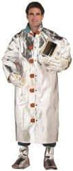 PRO-SAFE - Size M Aluminized Coat - Silver, Yellow, Black, Aluminized & Kevlar, Snaps Closure, 40 to 42" Chest - All Tool & Supply