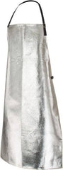 PRO-SAFE - 24 x 39" Aluminized Bib Apron - Aluminized Blended Kevlar, 19 oz Material, Silver & Yellow - All Tool & Supply