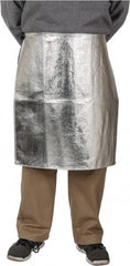 PRO-SAFE - 24 x 24" Aluminized Waist Apron - Aluminized Blended Kevlar, 19 oz Material, Silver & Yellow - All Tool & Supply