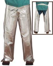 PRO-SAFE - Aluminized Blended Kevlar Hip Leggings - No Pockets, Silver/Yellow - All Tool & Supply