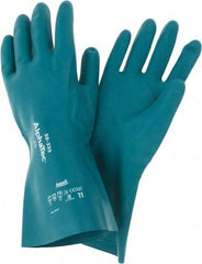 Ansell - Size 2XL (11), 15" Long, 17 mil Thick, Supported, Nitrile Chemical Resistant Gloves - Smooth Finish, Foam Lined, Green - All Tool & Supply