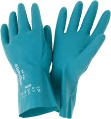 Ansell - Size 2XL (11), 12" Long, 12 mil Thick, Supported, Nitrile Chemical Resistant Gloves - Smooth Finish, Foam Lined, Green - All Tool & Supply