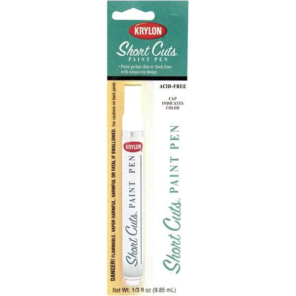 Krylon - 0.33 oz White Gloss Finish Paint Pen - Pen, Direct to Metal, 500 gL VOC Compliance - All Tool & Supply