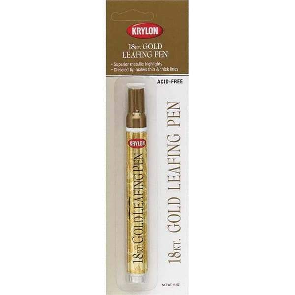 Krylon - 0.33 oz Gold Metallic Finish Paint Pen - Leafing, Direct to Metal, 875 gL VOC Compliance - All Tool & Supply