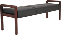 ALERA - Black & Mahogany Leather Reception Lounge - 65-3/4" Wide x 22.88" High - All Tool & Supply