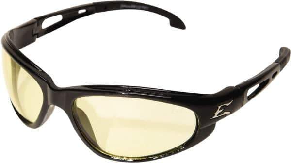 Edge Eyewear - Yellow Lenses, Framed Safety Glasses - Anti-Fog, Scratch Resistant, Black Nylon Frame, Size Universal, Wrap Around - All Tool & Supply