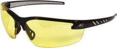 Edge Eyewear - Yellow Lenses, Frameless Safety Glasses - Anti-Fog, Scratch Resistant, Black Nylon Frame, Size Universal, Wrap Around - All Tool & Supply