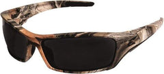 Edge Eyewear - Smoke Lenses, Framed Safety Glasses - Scratch Resistant, Camouflage Nylon Frame, Size Universal, Wrap Around - All Tool & Supply