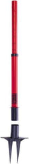 Banner Stakes - 22 to 42" High, 2-3/8" Pole Diam, Stanchion - 9" Base Diam, Removable Spike Nylon Base, Red Plastic Post, For Outdoor Use - All Tool & Supply