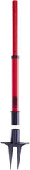 Banner Stakes - 22 to 42" High, 2-3/8" Pole Diam, Stanchion - 9" Base Diam, Removable Spike Nylon Base, Red Plastic Post, For Outdoor Use - All Tool & Supply