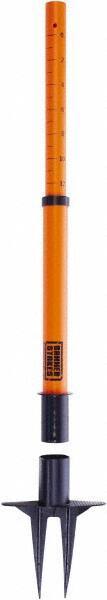 Banner Stakes - 22 to 42" High, 2-3/8" Pole Diam, Stanchion - 9" Base Diam, Removable Spike Nylon Base, Orange Plastic Post, For Outdoor Use - All Tool & Supply