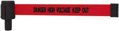 Banner Stakes - 6.61" High x 15' Long x 2-1/2" Wide Retractable Barrier Belt - Plastic & Polyester, Matte Finish, Red, Use with Banner Stakes Plus Stanchion, Banner Stakes Plus Base - All Tool & Supply