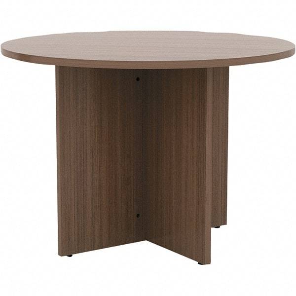 ALERA - 29-1/2" High Stationary Conference Table - 1" Thick, Walnut (Color), Wood Grain Laminate - All Tool & Supply