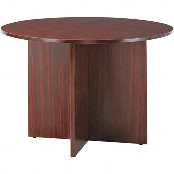 ALERA - 29-1/2" High Stationary Conference Table - 1" Thick, Mahogany (Color), Wood Grain Laminate - All Tool & Supply