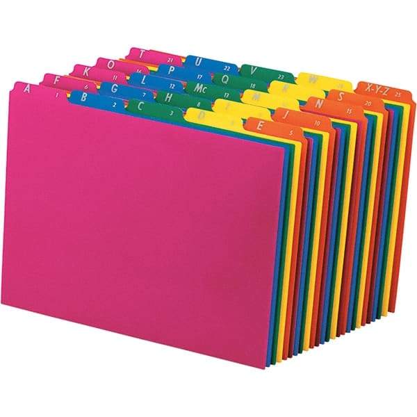 Pendaflex - 8-1/2 x 11" 25 Tabs, Unpunched, Preprinted Divider - Assorted Color Tabs, Assorted Folder - All Tool & Supply