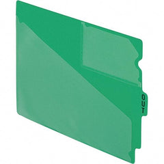 Pendaflex - 8-1/2 x 11" 50 Tabs, Unpunched, End Tab Out Guides with Pockets - Green - All Tool & Supply