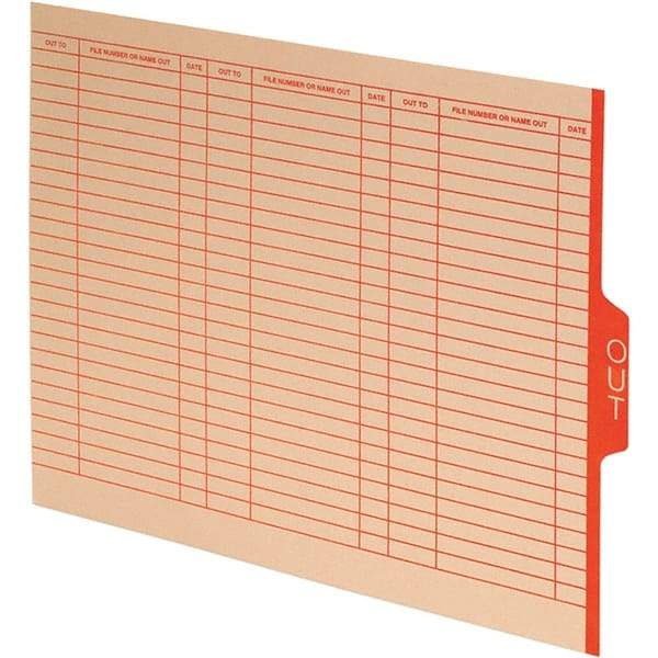 Pendaflex - 8-1/2 x 11" 100 Tabs, Unpunched, Preprinted Divider - Red Tabs, Manila Folder - All Tool & Supply