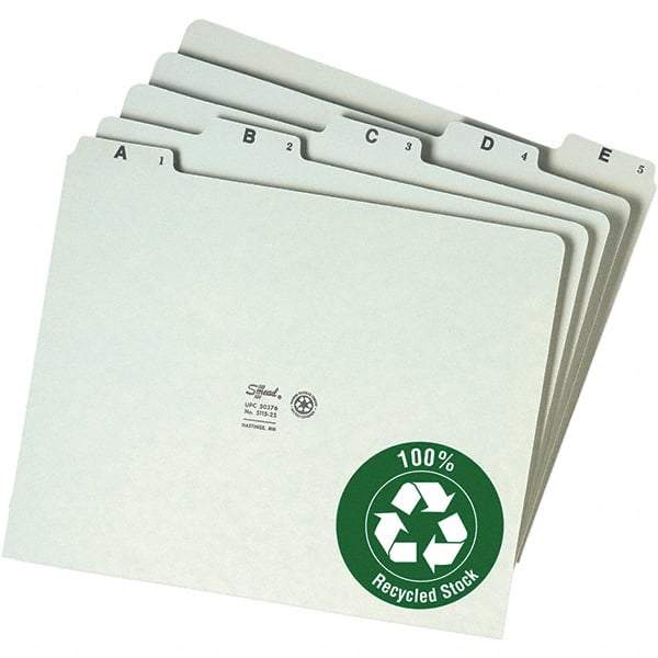 SMEAD - 8-1/2 x 11" 25 Tabs, Unpunched, Preprinted Numeric Divider - Green - All Tool & Supply