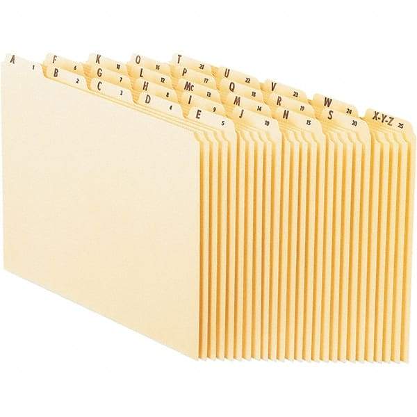 Pendaflex - 8-1/2 x 11" 25 Tabs, Unpunched, Preprinted Numeric Divider - Manila - All Tool & Supply