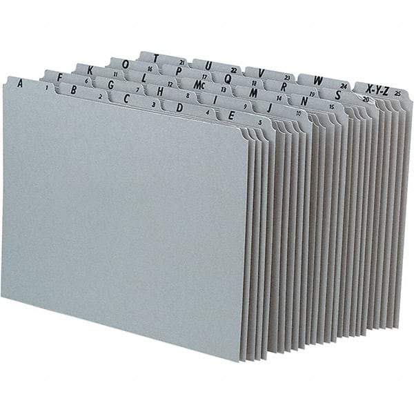 Pendaflex - 8-1/2 x 11" 25 Tabs, Unpunched, Preprinted Numeric Divider - Gray - All Tool & Supply