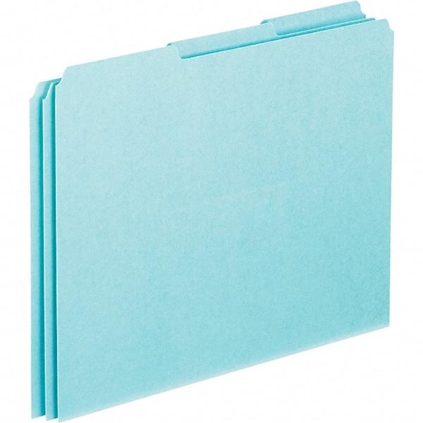 Pendaflex - 8-1/2 x 11" 100 Tabs, Unpunched, Blank Top Tab File Guides - Blue - All Tool & Supply