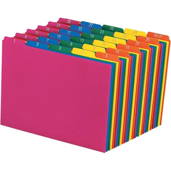 Pendaflex - 8-1/2 x 11" 31 Tabs, Unpunched, Preprinted Divider - Assorted Color Tabs, Assorted Folder - All Tool & Supply