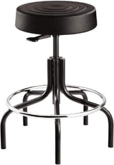 Bevco - 14 Inch Wide x 14-1/2 Inch Deep x 30 Inch High, Tubular Steel Base, Adjustable Height Swivel Stool - Polyurethane Seat, Black - All Tool & Supply