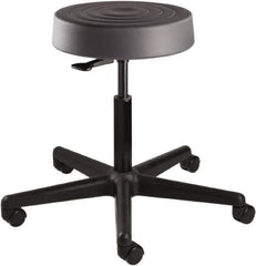 Bevco - 14 Inch Wide x 14-1/2 Inch Deep x 22-1/2 Inch High, Reinforced Black Nylon Base, Adjustable Height Swivel Stool - Polyurethane Seat, Graphite - All Tool & Supply