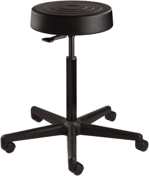 Bevco - 14 Inch Wide x 14-1/2 Inch Deep x 28-1/4 Inch High, Reinforced Black Nylon Base, Adjustable Height Swivel Stool - Polyurethane Seat, Black - All Tool & Supply