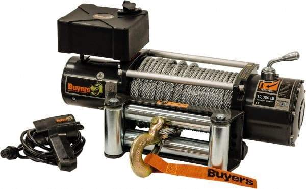 Buyers Products - 12,000 Lb Capacity, 100' Cable Length, Automotive DC Electric Winch - 12 Volts - All Tool & Supply