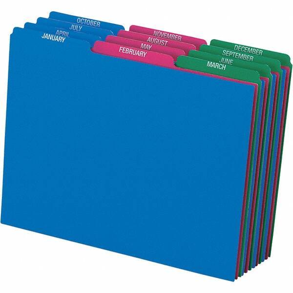 Pendaflex - 8-1/2 x 11" 12 Tabs, Unpunched, Preprinted Divider - Assorted Color Tabs, Assorted Folder - All Tool & Supply