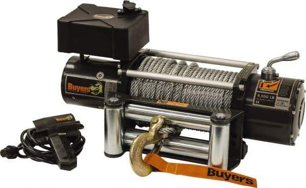 Buyers Products - 9,500 Lb Capacity, 100' Cable Length, Automotive DC Electric Winch - 12 Volts - All Tool & Supply