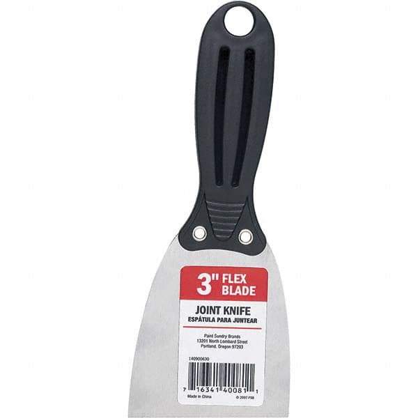 Purdy - 3" Wide Chisel Edge Blade Stainless Steel Joint Knife - Flexible, Straight Plastic Handle, 6" OAL - All Tool & Supply