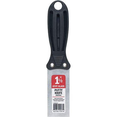 Purdy - 1-1/2" Wide Chisel Edge Blade Stainless Steel Putty Knife - Stiff, Straight Plastic Handle, 6" OAL - All Tool & Supply