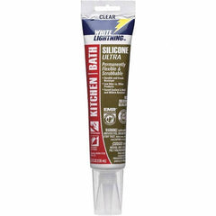 White Lightning - 5.3 oz Tube Clear Silicone Sealant - -80 to 450°F Operating Temp, 30 min Tack Free Dry Time, 24 hr Full Cure Time - All Tool & Supply