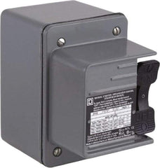 Square D - 2 Poles, 16 Amp, NEMA, Enclosed Toggle Manual Motor Starter - 1 hp at 115 VAC, 1 hp at 230 VAC, 1 hp at 277 VAC, 3/4 hp at 115 VDC & 3/4 hp at 230 VDC, CE, CSA, NEMA 4 & UL Listed - All Tool & Supply