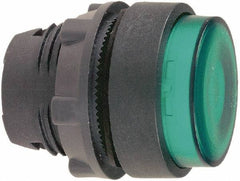 Schneider Electric - 22mm Mount Hole, Extended Straight, Pushbutton Switch Only - Round, Green Pushbutton, Illuminated, Maintained (MA) - All Tool & Supply