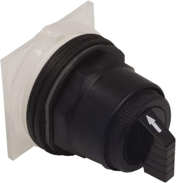 Schneider Electric - 1.18 Inch Mount Hole, 3 Position, Knob and Pushbutton Operated, Selector Switch Only - Black, Maintained (MA), without Contact Blocks, Anticorrosive, Weatherproof, Dust and Oil Resistant - All Tool & Supply