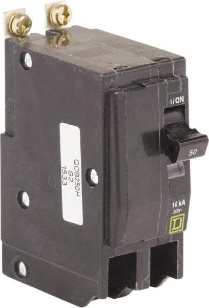 Square D - 50 Amp, 240 VAC, 2 Pole, Bolt On Miniature Circuit Breaker - 8-2 AWG - All Tool & Supply