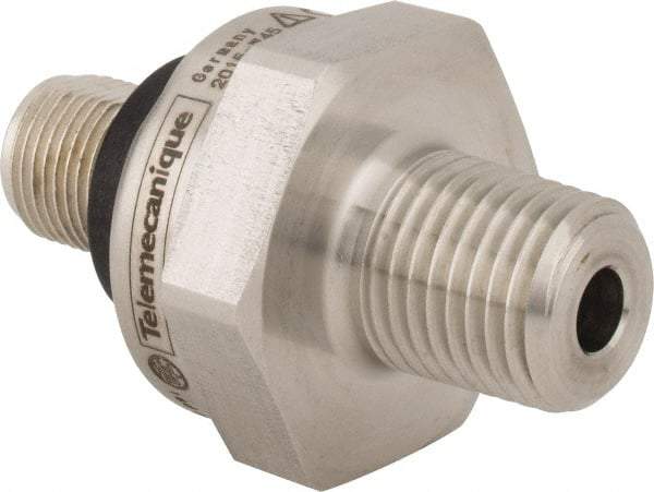 Telemecanique Sensors - 1/4-18 NPT (Male) Connector, 12 to 24 VDC, 300 psi Sensor, Shock and Vibration Resistant, Control Circuit Pressure Sensor - 26mm Long x 30mm Wide, IP65, IP67, IP69, For Use with OsiSense XM - All Tool & Supply