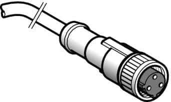 Telemecanique Sensors - 4 Amp, 1/2-20 UNF 3 Pin Female Straight Cordset Sensor and Receptacle - 250 VAC, 300 VDC, 5m Cable Length, IP67 Ingress Rating - All Tool & Supply