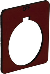 Schneider Electric - Square, Plastic Legend Plate - Off - Red Background, Black Letters, 1.2 Inch Hole Diameter, 1-3/4 Inch Square - All Tool & Supply