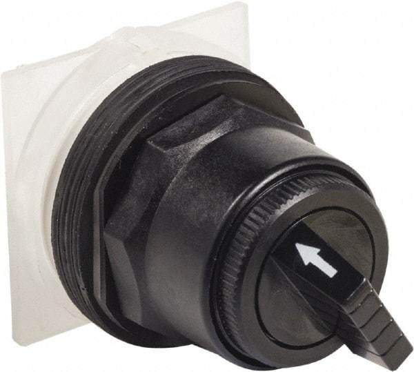 Schneider Electric - 1.18 Inch Mount Hole, 2 Position, Knob and Pushbutton Operated, Selector Switch Only - Black, Momentary (MO), without Contact Blocks, Anticorrosive, Weatherproof, Dust and Oil Resistant - All Tool & Supply