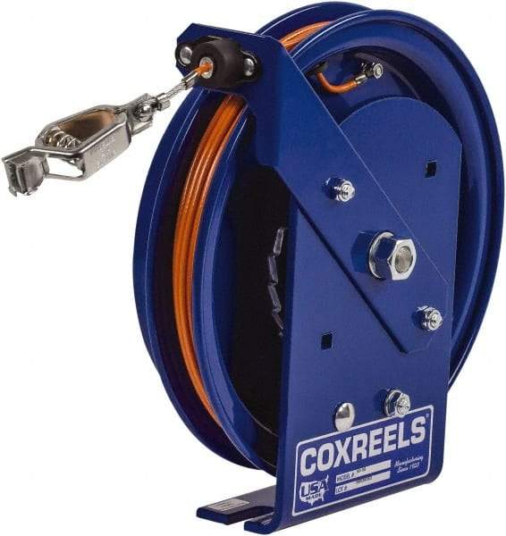 CoxReels - 5/32 Inch x 100 Ft. Stranded Cable Grounding Reel - Spring Driven Reel, Galvanized Steel Cable - All Tool & Supply