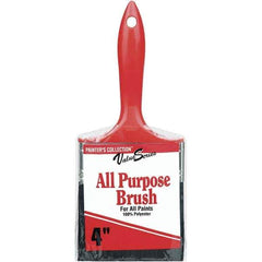 Rubberset - 4" Flat Synthetic Trim Brush - Plastic Thin Kaiser Handle - All Tool & Supply