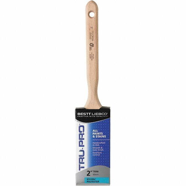 Bestt-Liebco - 2" Flat Nylon/Polyester Sash Brush - Wood Long Sash Handle - All Tool & Supply