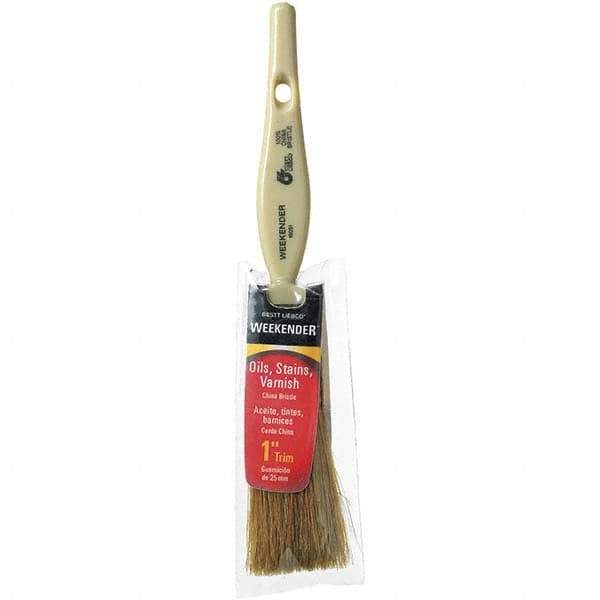 Bestt-Liebco - 1" Flat Hog Trim Brush - Wood Kaiser Handle - All Tool & Supply