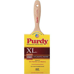 Purdy - 4" Flat Synthetic Trim Brush - 3-11/16" Bristle Length, 3-3/16" Wood Beavertail Handle - All Tool & Supply