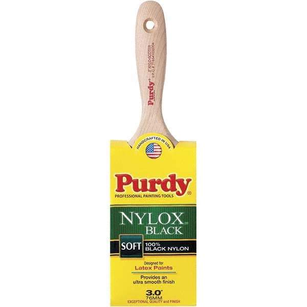 Purdy - 3" Flat Synthetic Wall Brush - 3-7/16" Bristle Length, 3-7/16" Wood Flat Handle - All Tool & Supply