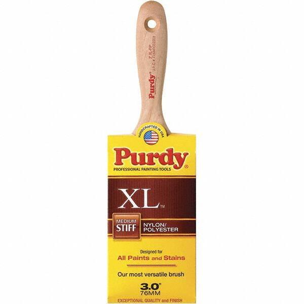 Purdy - 3" Flat Synthetic Wall Brush - 3-11/16" Bristle Length, 3-11/16" Wood Beavertail Handle - All Tool & Supply